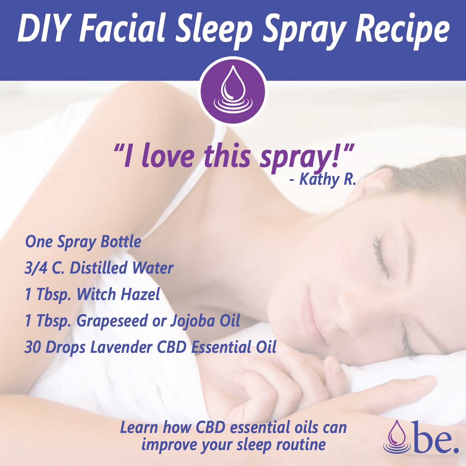 DIY Essential Oil Sleep Facial Spray Recipe with CBD
