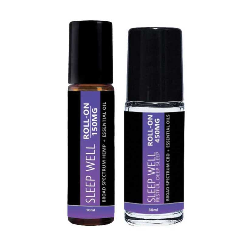 Sleep Well CBD Infused Essential Oil Roll On for Rest and Sleep | 10ml w/150mg & 30ml w/450mg | Sleep Well CBD Roll On