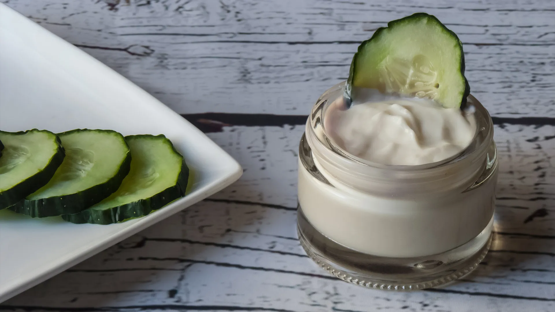 Cucumbers and face cream.