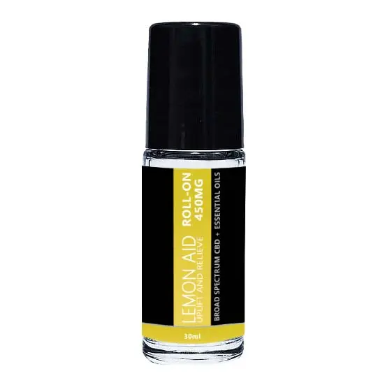Lemon Aid CBD Roll On for energy and focus (Broad Spectrum CBD) | 30ml with 450mg | Broad Essentials
