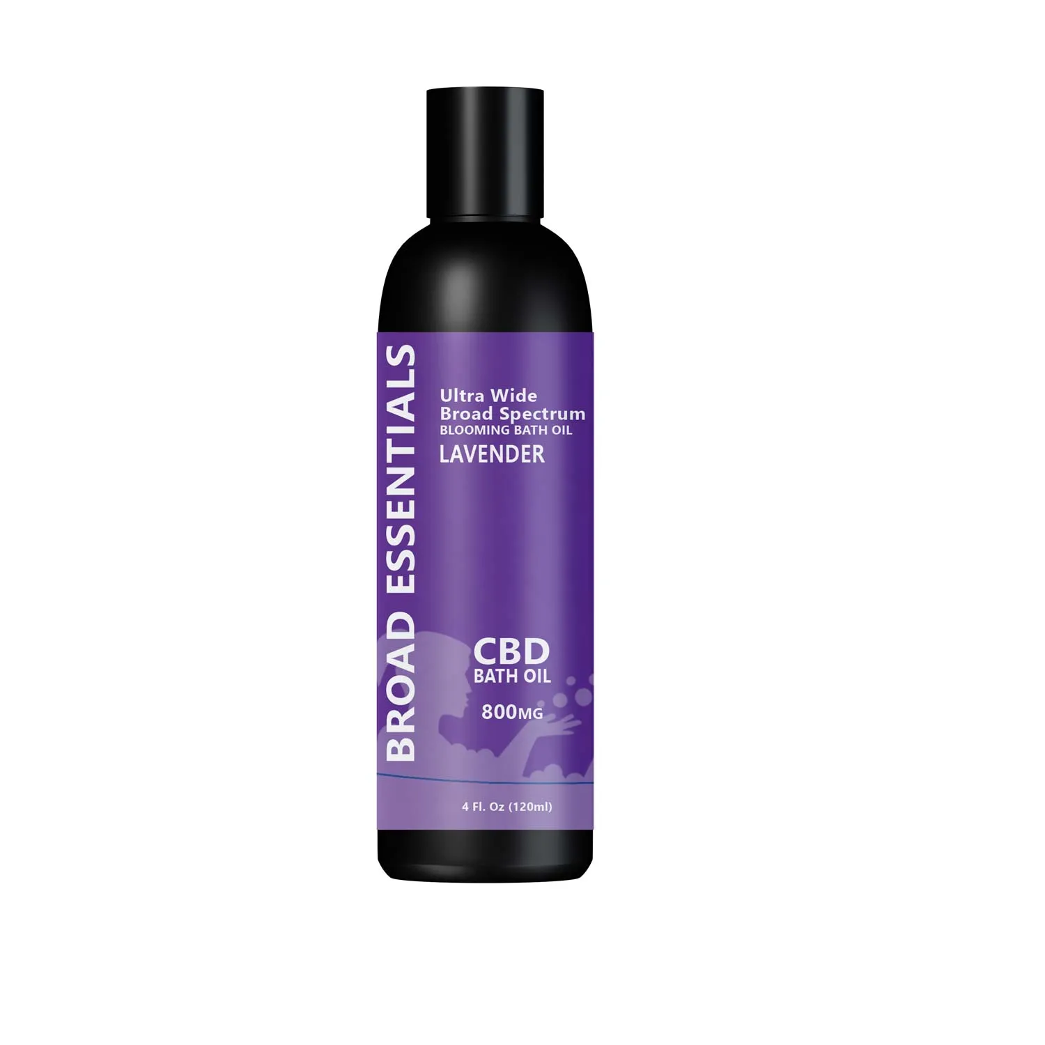 Lavender CBD Bath Oil with 800mg Broad Spectrum CBD by Broad Essentials | Lavender Blooming CBD Infused Bath Oil