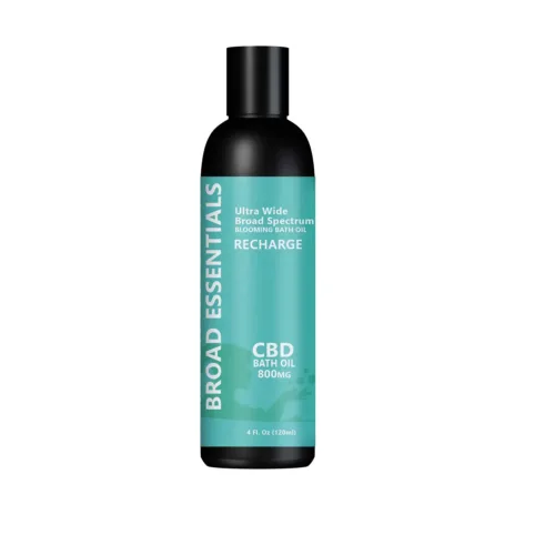 Recharge CBD Bath Oil with 800mg Broad Spectrum CBD by Broad Essentials | Recharge Blooming CBD Infused Bath Oil