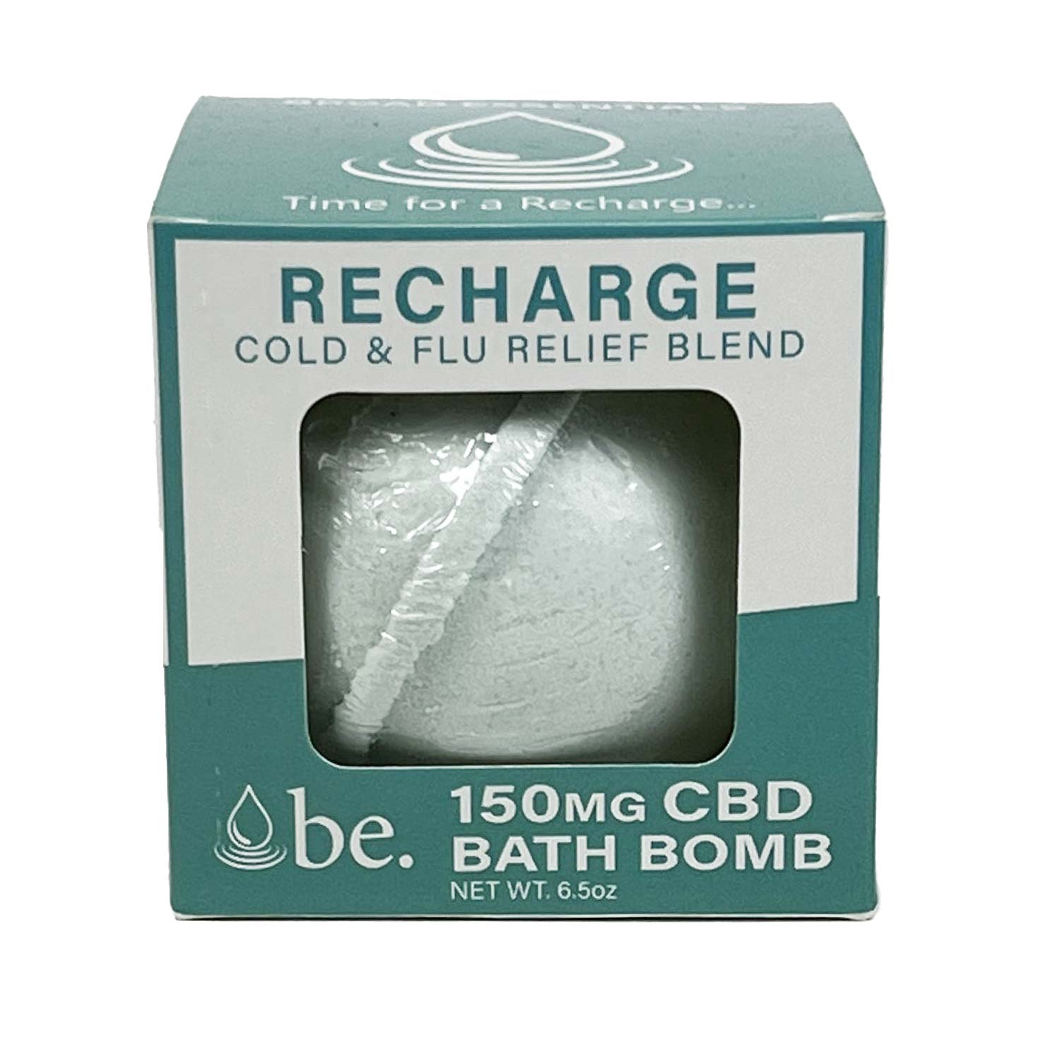 Recharge CBD Bath Bombs by Broad Essentials | 150mg Broad Spectrum CBD - for Energy, fatigue, brain fog and relieving cold and flu symptoms.