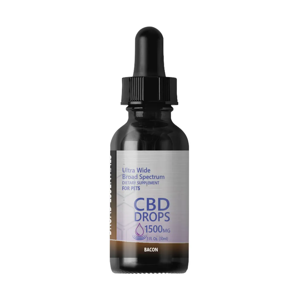 Broad Spectrum CBD Tinctures for Dogs | 1500mg Bacon Flavored | Broad Essentials