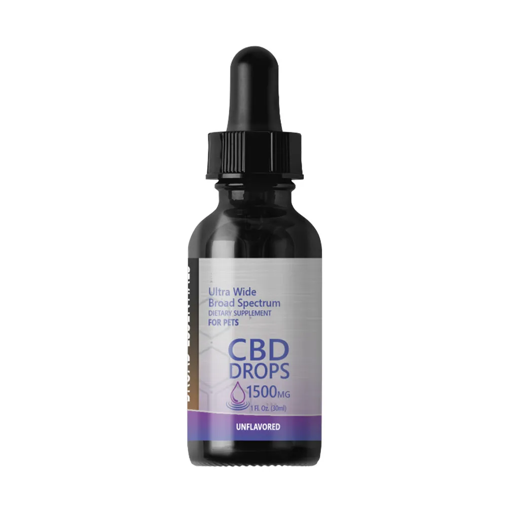 Broad Spectrum CBD Tinctures for Dogs and Cats | 1500mg Unflavored | Broad Essentials