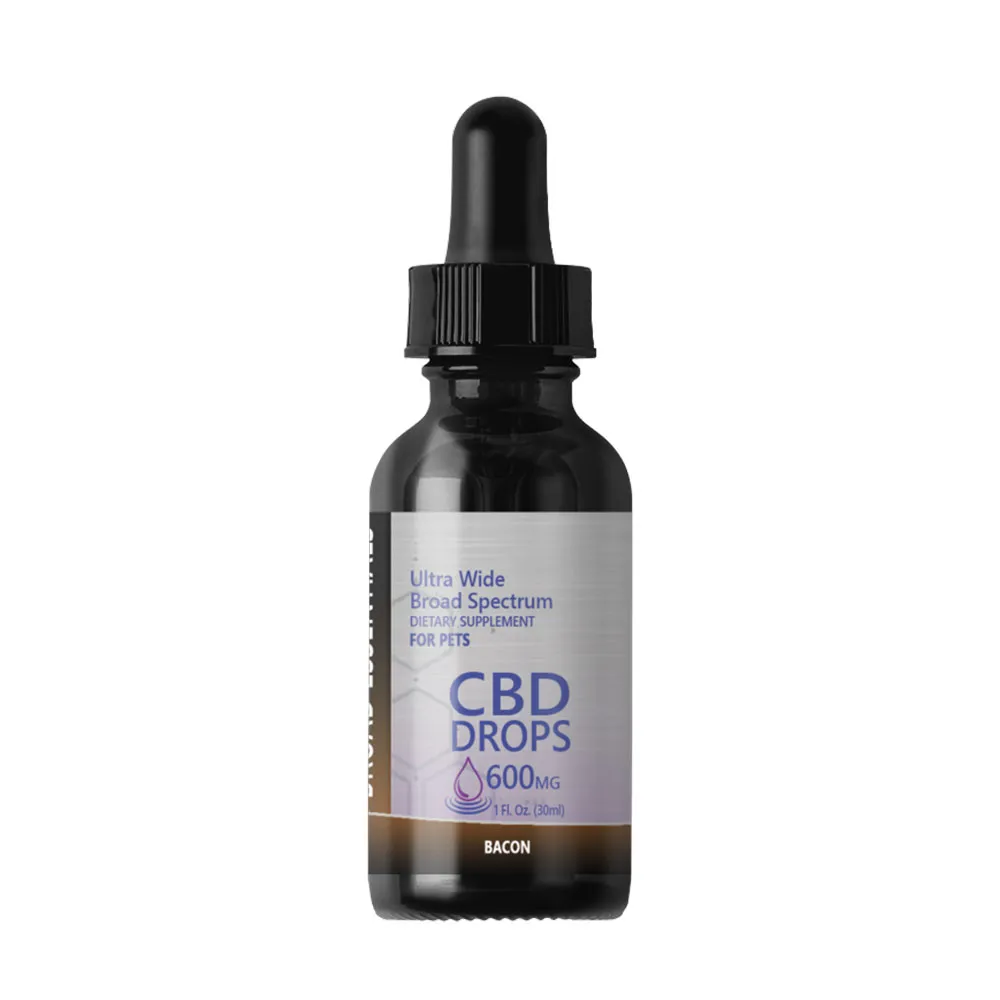 Broad Spectrum CBD Tinctures for Dogs | 600mg Bacon Flavored | Broad Essentials