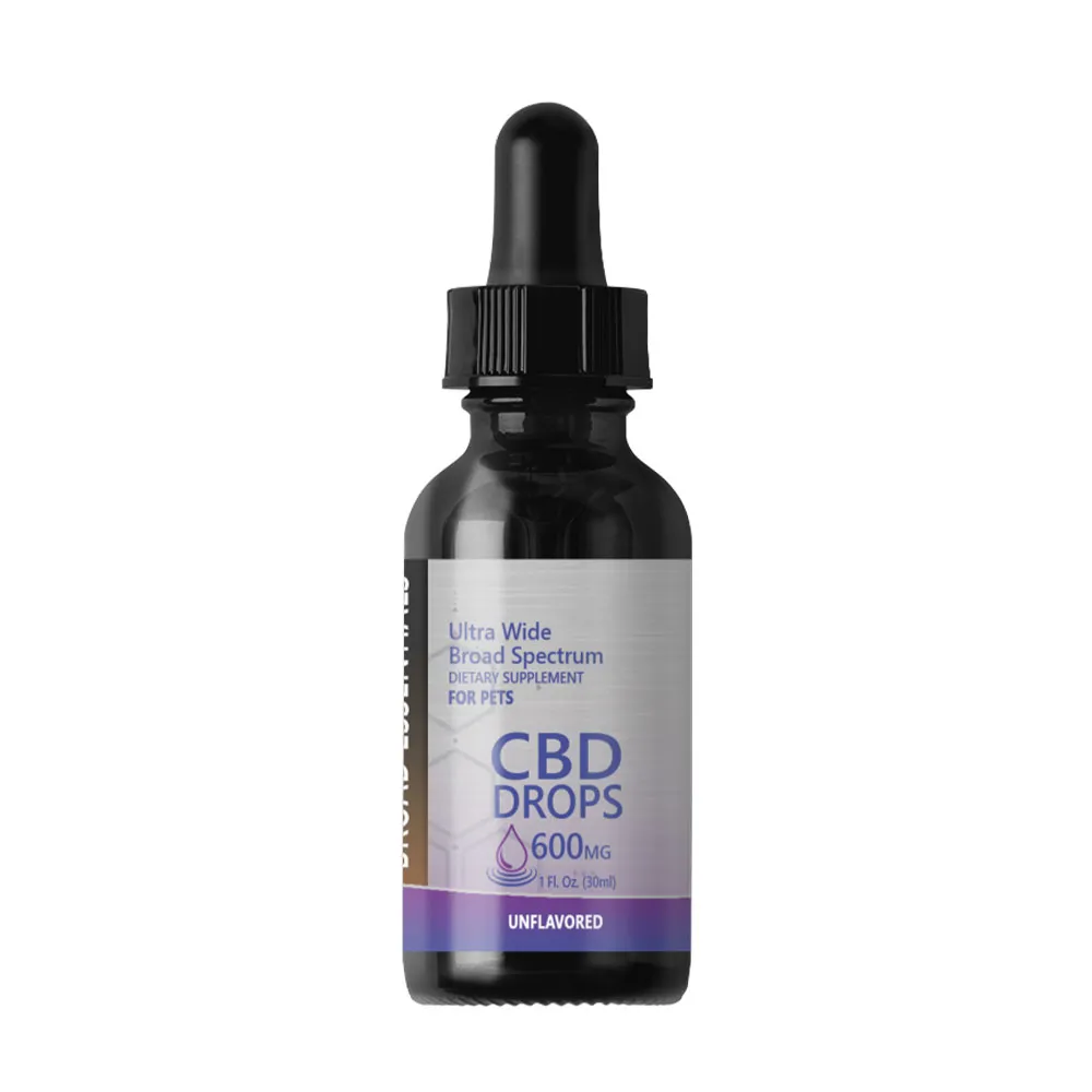 Broad Spectrum CBD Tinctures for Dogs and Cats | 600mg Unflavored | Broad Essentials