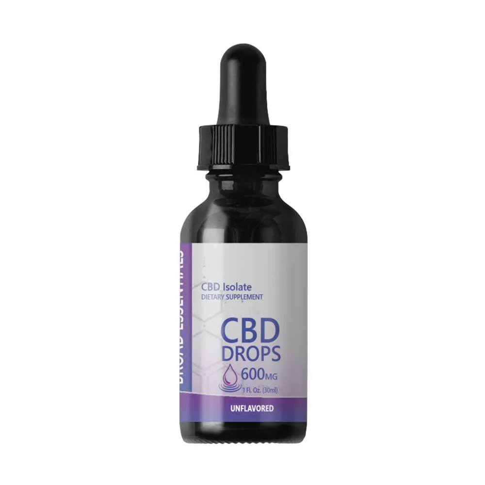 CBD Isolate Tinctures by Broad Essentials | 600mg (20mg per dropper) Natural