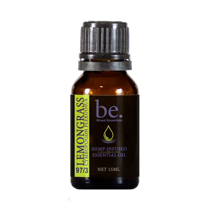 Lemongrass CBD Essential Oil | CBD Infused Lemongrass Essential Oil | CBD Lemongrass Oil | 450mg 15mL bottles by Broad Essentials