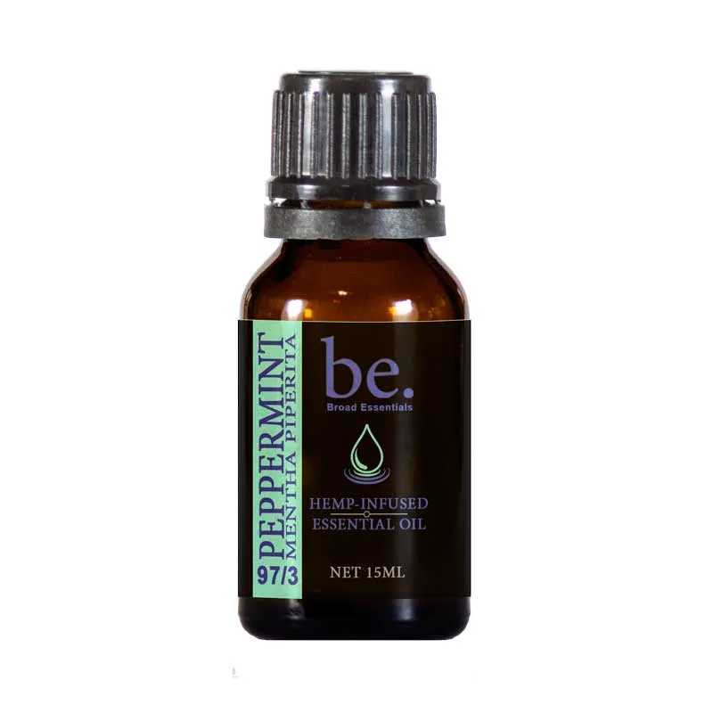Peppermint CBD Essential Oil Blend | CBD infused Peppermint Essential Oil Blend | 450mg 15mL bottles by Broad Essentials