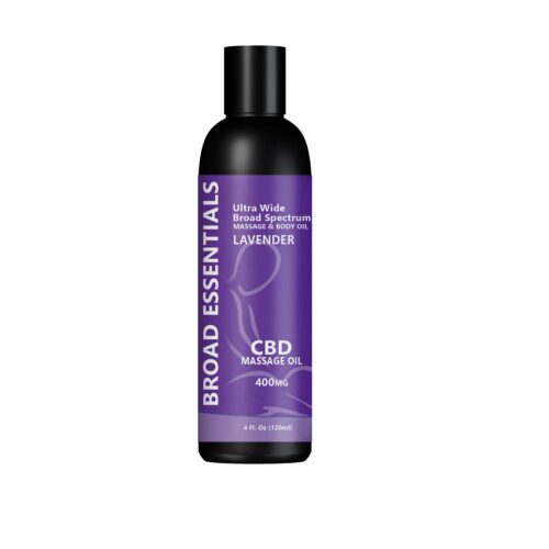 CBD Massage Oil Lavender 400mg | CBD Massage and Body Oil Lavender 400mg | Broad Essentials