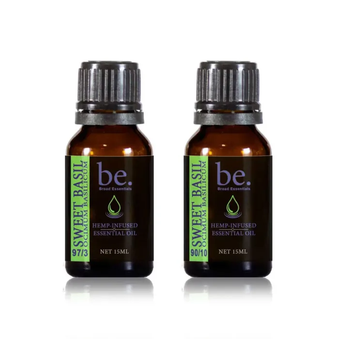 Sweet Basil CBD Essential Oil | CBD Infused Sweet Basil Essential Oil | Sweet Basil CBD Oil | 450mg & 1500mg mL bottles by Broad Essentials