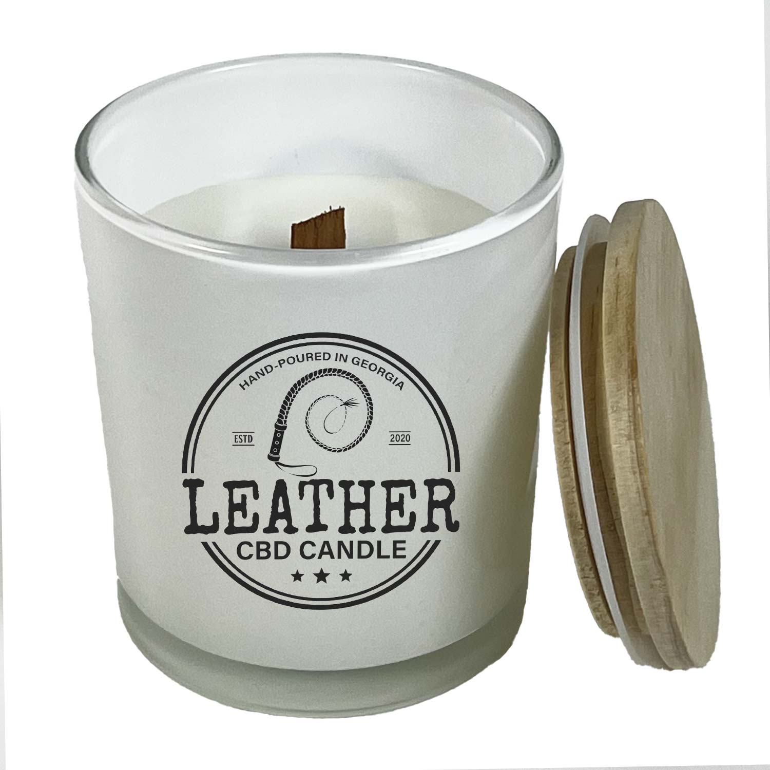 Leather CBD Candles | 700mg - For stress and calm | Broad Essentials