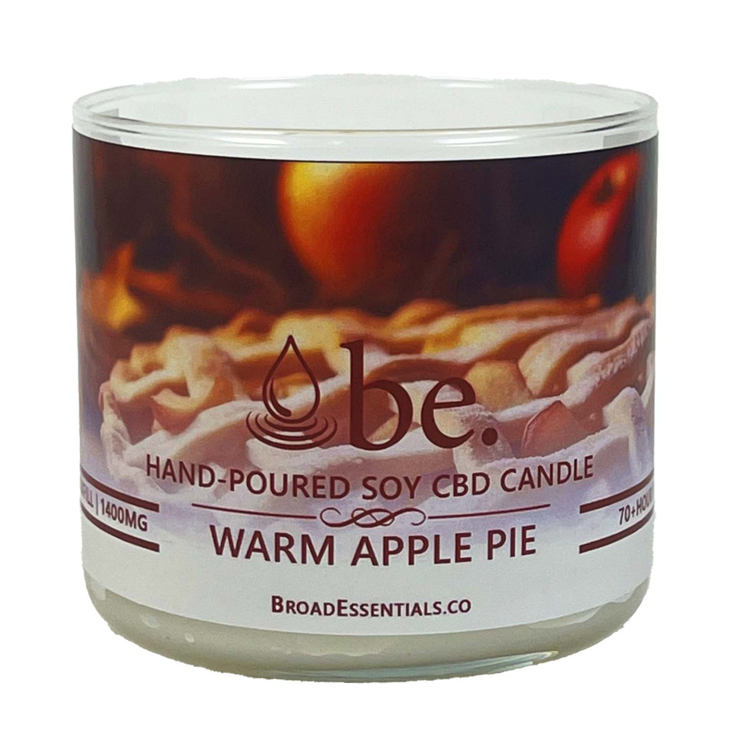 Fall Scented CBD Candles | Warm Apple Pie | 3 wicks - 14oz - 1400mg CBD