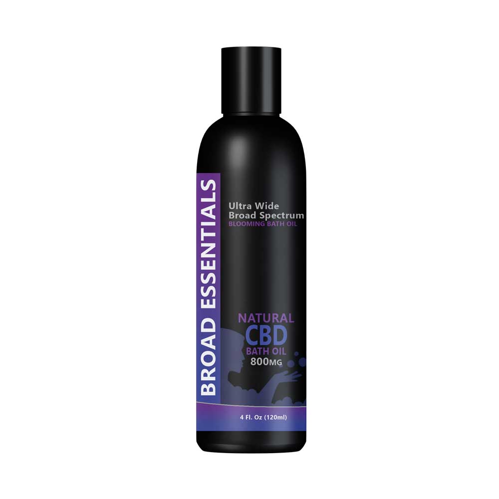 A bottle of unscented CBD bath oil.