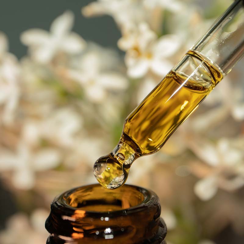 A dropper of CBD oil