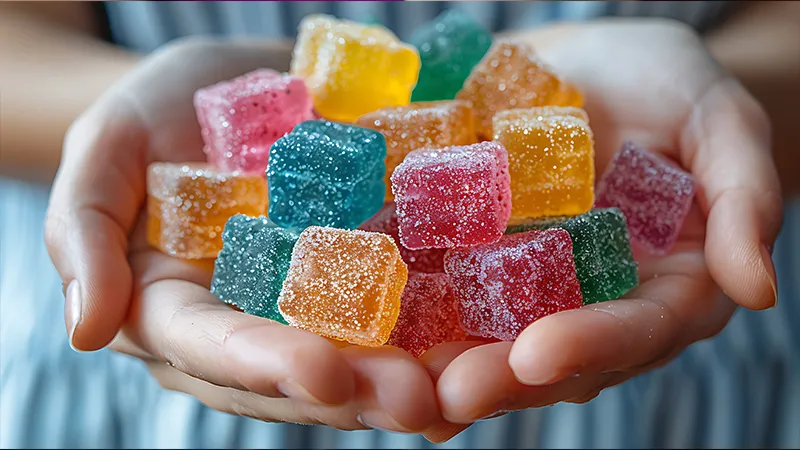 2 handfuls of CBD gummies.