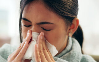 Woman dealing with allergies