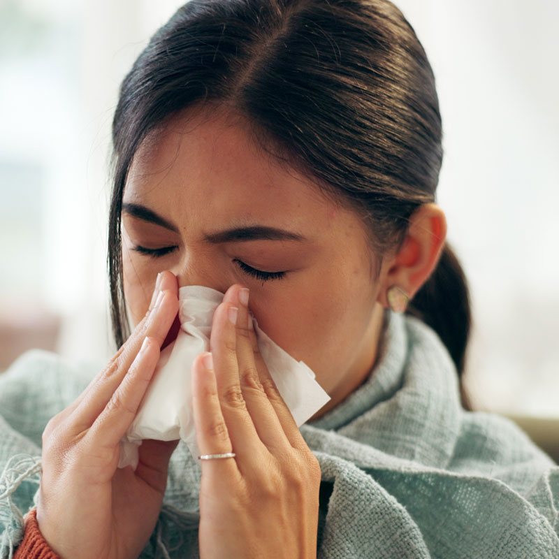 Woman dealing with allergies